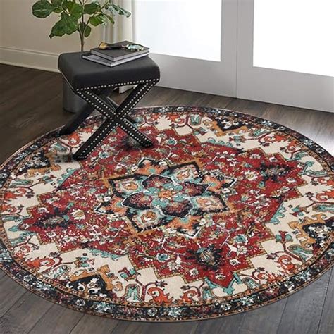 Amazon Lahome Collection Traditional Oriental Round Area Rug 4