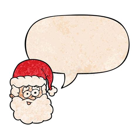 A Creative Cartoon Santa Claus And Speech Bubble In Retro Texture Style