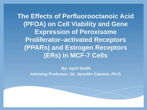 On Cell Viability And Gene Expression Of Peroxisome Proliferator