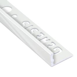 Genesis Straight Edge Aluminium White Tile Trim Straight Edge White