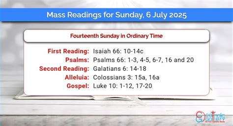 Daily Mass Readings For Sunday 6 July 2025 Catholic Gallery