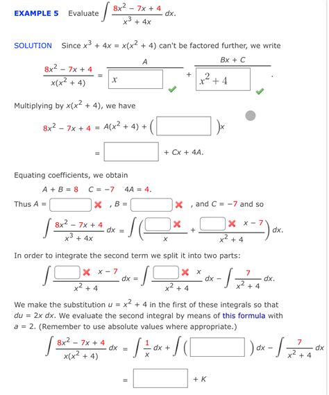 Example 5 ﻿evaluate ∫﻿﻿8x2 7x 4x3 4xdx Solution Since