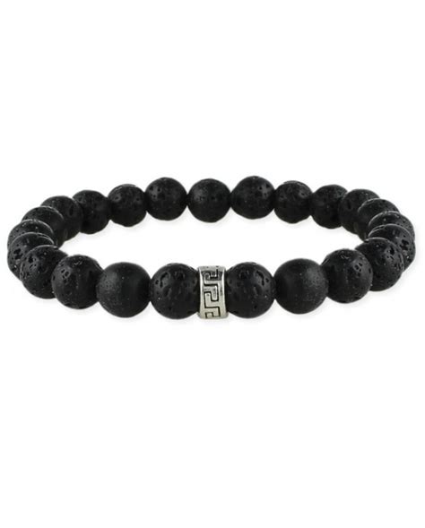 Mens Black Lava Bead Bracelet Fort Brands