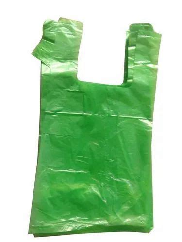 U Cut Plain Green Plastic Carry Bag Holding Capacity Kg At Kg