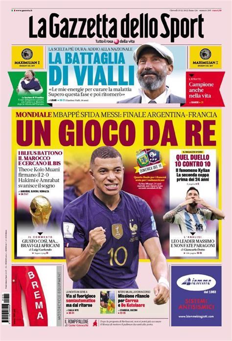 Capa La Gazzeta Dello Sport 15 Dezembro 2022 Capasjornaispt