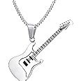 Joielavie Collier Pendentif Guitare Musique Musicien Acier Inoxydable