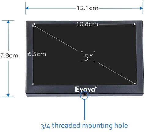 Eyoyo EM05B 5 inch Small Mini Monitor 800x480 Resolution Car Rear View ...