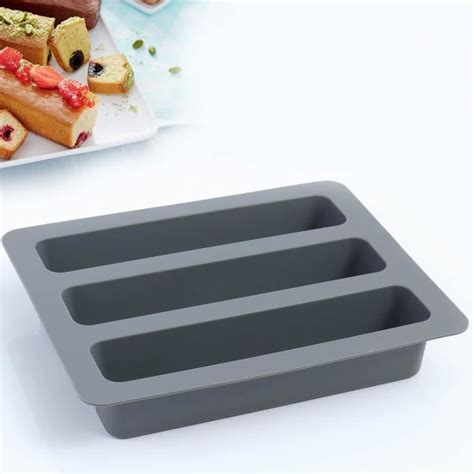 Moule à cake en silicone platinium pour 3 cakes Moule Rectangulaire