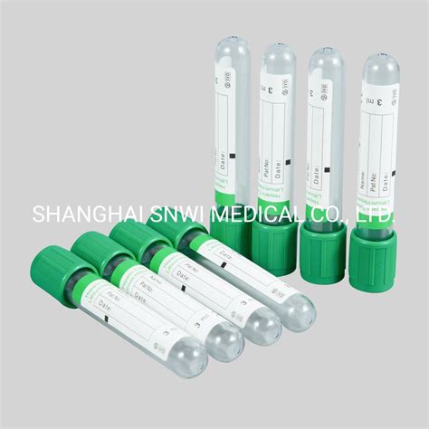 Medical Disposable Sterile Capillary Green Cap Vacuum Glass Pet Heparin