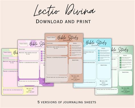 Catholic Lectio Divina Bible Reading Template Printable Or Etsy