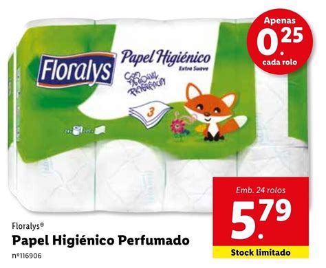 Promoção Floralys Papel Higiénico Perfumado 24 rolos em Lidl