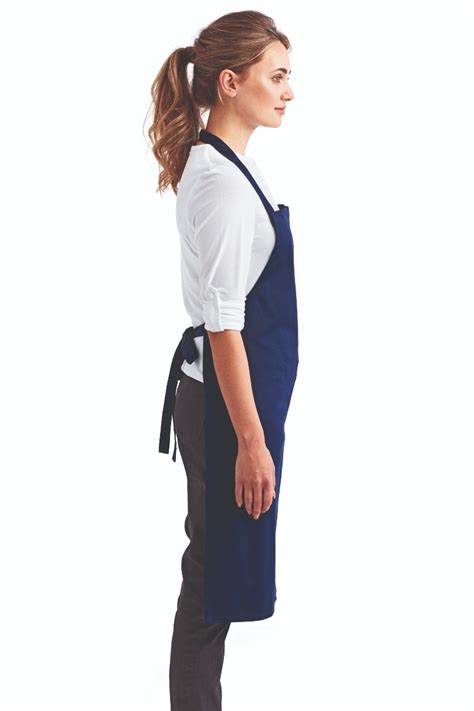 Navy Organic Cotton Bib Apron No Pockets Apronwarehouse