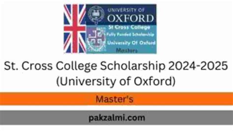 St Cross College Scholarship University Of Oxford Pakzalmi