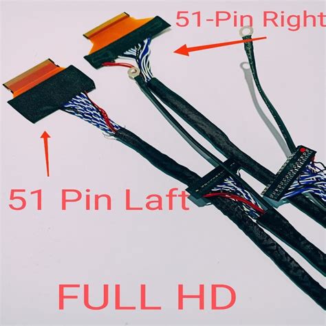 Led Tv Lvds Cable FULL HD CABLE 51 Pin Right 51 Pin Laft 2pice Cable