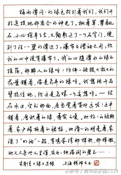 張文海硬筆行書作品欣賞 每日頭條