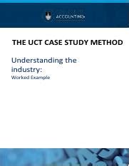 Understanding The Industry Worked Example 2020 Pdf THE UCT CASE