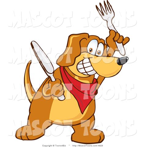 Mascot Vector Cartoon of a Smiling and Hungry Brown Dog Mascot Cartoon ...