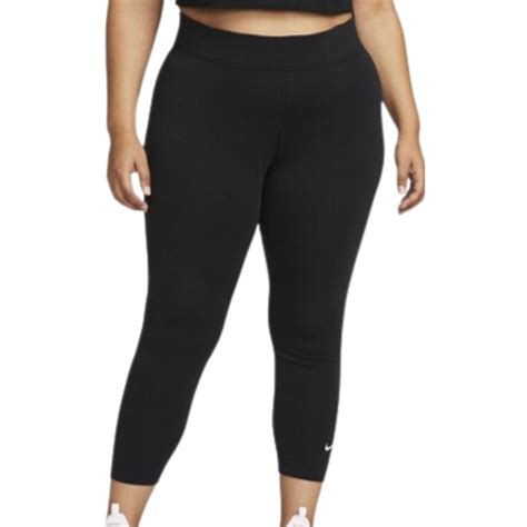 Nike Sportswear Essential Leggings Plus Size Black White • Pris