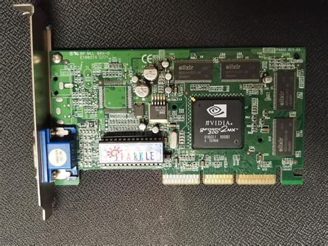 Retro Grafická Karta Agp Sparkle Nvidia Geforce2 Mx 200 32mb Funkční