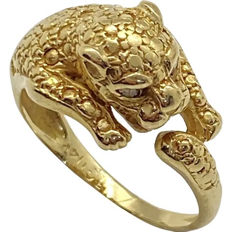 Buy Leopard Ring K Gold And Diamond Wild Jungle Cat Online Arnold