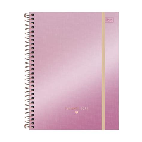 Agenda Planner 2023 Tilibra West Village Metalizado Espiral 17 7 X 24