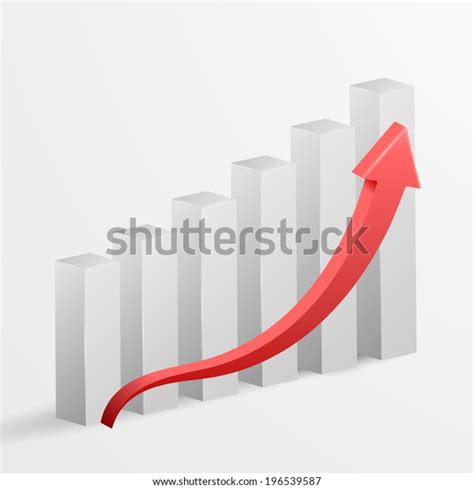 3d Business Growth Bar Graph Vector Stock Vector Royalty Free