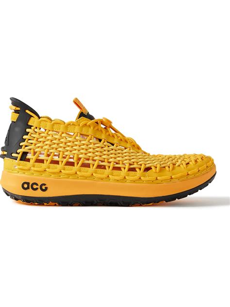 Nike Acg Watercat Rubber Trimmed Woven Cord Sneakers Us 6 Yellow