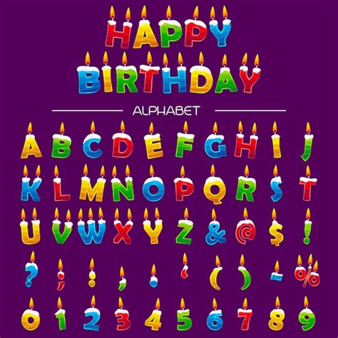 Premium Vector Happy Birthday Alphabet Vector Font