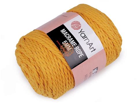 Sznurek Macrame Rope 5 mm kolor 764 żółty YarnArt Pasmanteria