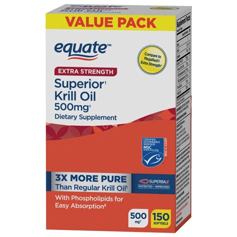 Equate Extra Strength Krill Oil Mg Count Walmart