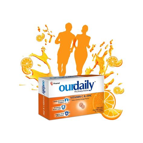 Buy Ourdaily Vitamin C 500mg And Zinc Chewable Tablets Builds Immunity Against Viruses And