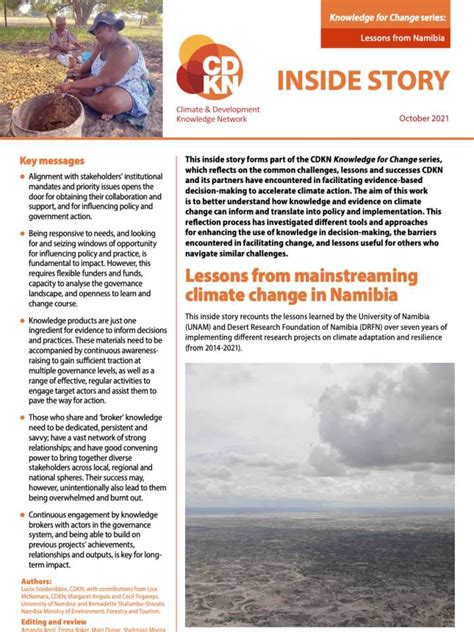 Lessons from mainstreaming climate change in Namibia | PreventionWeb