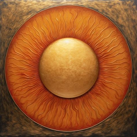 Premium Photo A Drawing Of A Orange Eye With A Line Through The Center