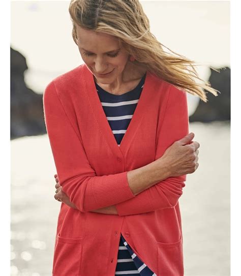 Coral Silk And Cotton Long Cardigan Woolovers Uk