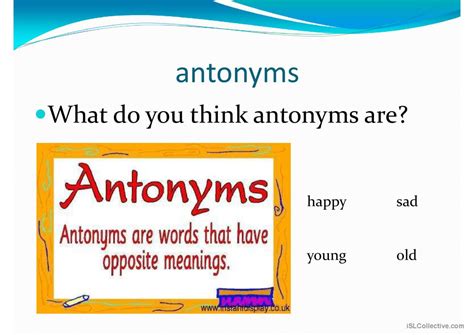 antonyms: English ESL powerpoints