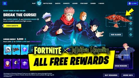 Fortnite X Jujutsu Kaisen Mini Battle Pass Review All Free Rewards