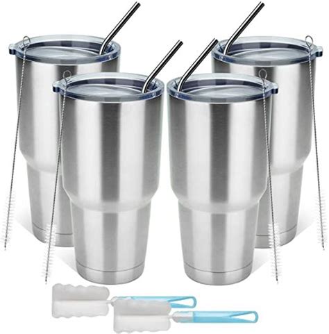 Manyhy 4pc 30oz Stainless Steel Insulated Tumbler Large Thermal Travel