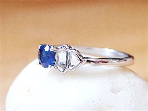 Madagascar Blue Sapphire Taurus Zodiac Ring Platinum Plated Sterling