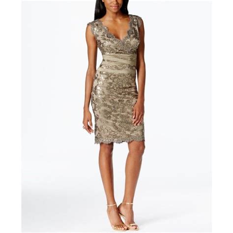 Tadashi Shoji Faux Wrap Sequined Dress Tadashi Shoji Dresses White