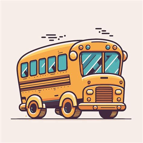 Ilustração Do Logotipo Do ícone Do Vetor De Cor Plana De ônibus Escolar