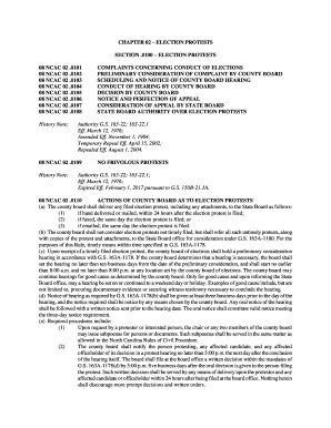 Fillable Online Reports Oah State Nc Sbe Rules Ncsbe File North