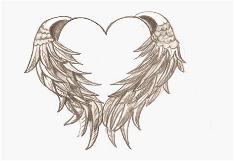 Two Angel Wings In The Shape Of A Heart