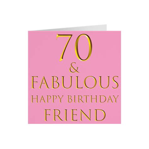 Best Friend 70th Birthday Card 70 And Fabulous Etsy