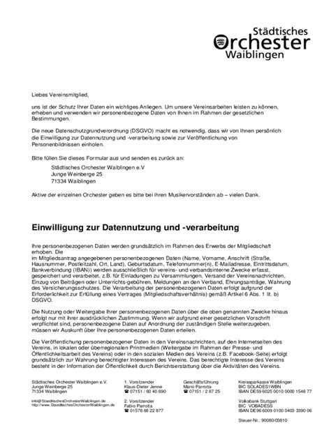 Ausf Llbar Online Datenschutz Im Verein Wir Klren Auf Fax Email