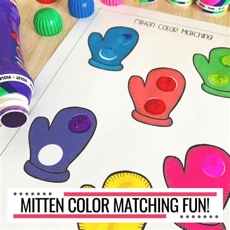 Printable Mitten Color Matching Printable For Preschool