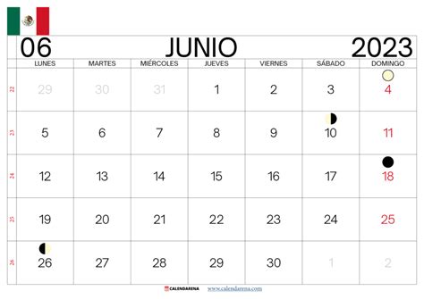 Descargar Calendario Junio 2023 México