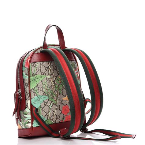 Gucci Gg Supreme Monogram Small Tian Print Backpack Red 212723
