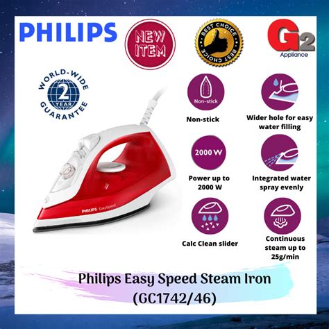 Philips Easy Speed Steam Iron Gc Philips Warranty Malaysia