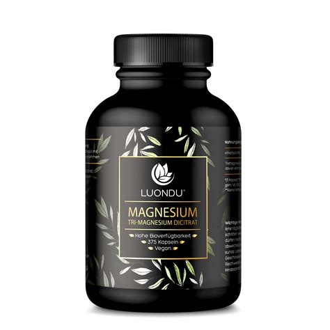 Magnesiumcitrat 375 Kapseln Hochdosiert 2250mg Magnesium Pro Dosis