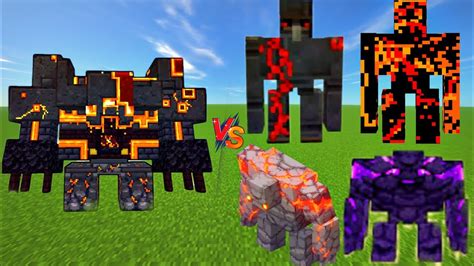 Netherite Monstrosity Vs Golem Bosses In Minecraft Redstone Golem